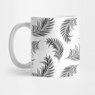 Black and white palm leaves pattern Mug